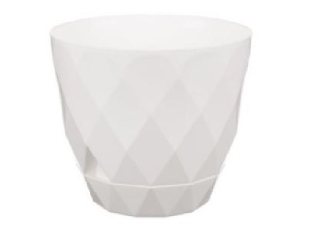 Горшок для цветов Laurel D175 мм, 2.3 л с поддоном (белый)